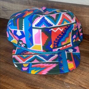 Vintage Nissin Aztec, Colorful Geometric Patterned Hat, SnapBack